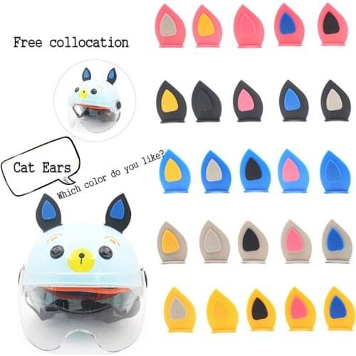 2PCS Motorcycle Electric Helmet Cute Cat Ears Unisex Motocross Full Face Off Road Helmet Decoration Cosplay Styling Accessories