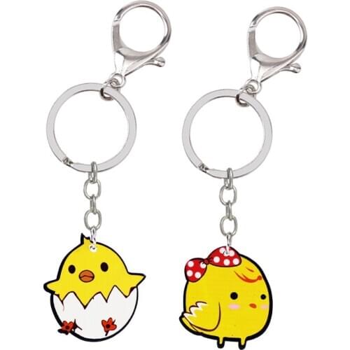Sitaicery Chick Key Chain Women Keychains Rings Bag Car Charms Jewelry For Girls Boy Jewelry Chaveiro Cute Charm Keyring Trinket