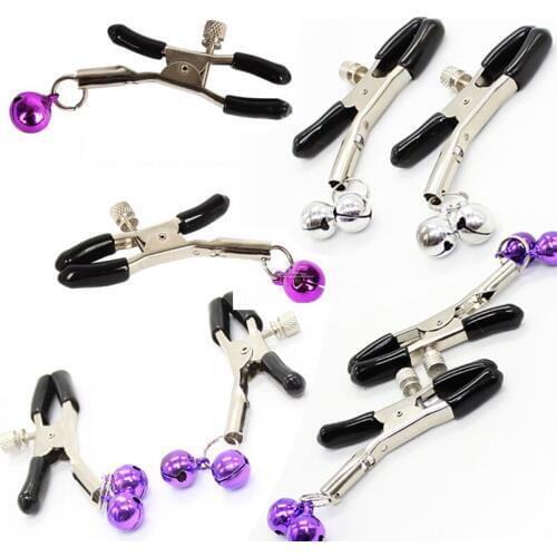 Fancy BDSM jingle bells Nipple Clamps Tickle tease sensitive nipples with adjustable clamps cosplay game sex toys for couples