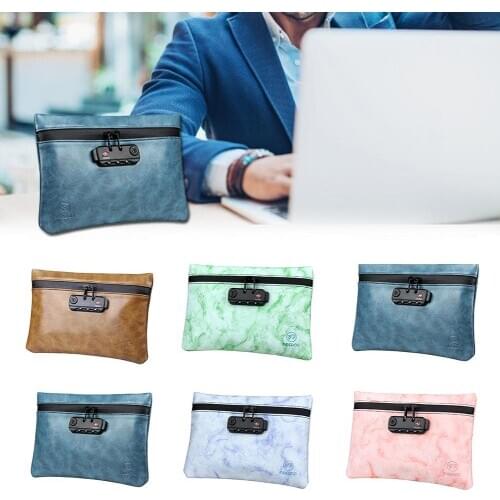 Smell Proof Bag PU Leather Bag Phone Bag With TSA Lock Storage Bag Waterproof Odorless Pouch Case For Travel Storage For Herb