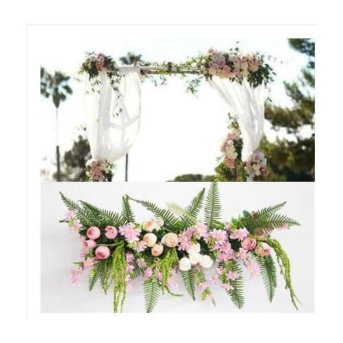 Wedding artificial flower props fern leaf flower row flower catwalk road flower wedding stage window decoration fake flowers