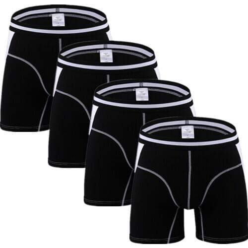 4pcs/lot Men Underwear Long Boxers Male Panties Boxershort Calzoncillos Mens Underpants Man Boxer Hommes Modal Hombre Brand