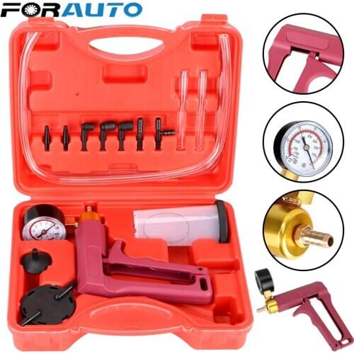 Organize Vacuum Pump Hand Held Brake Bleeder Tester Set Multifunctional Brake Bleeder Screw Adapter Car Automotive Self Kit