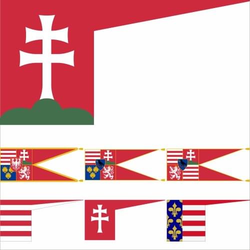 Hungarian (13th Century) Gistory Flag 3X5FT 90X150CM 100D Polyester Vladislaus I Of Hungary Banner