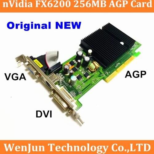 High Quality Original for nVIDIA FX6200 256M AGP 8X Video Card FX 6200 DDR2 DVI VGA AGP slot Graphic card