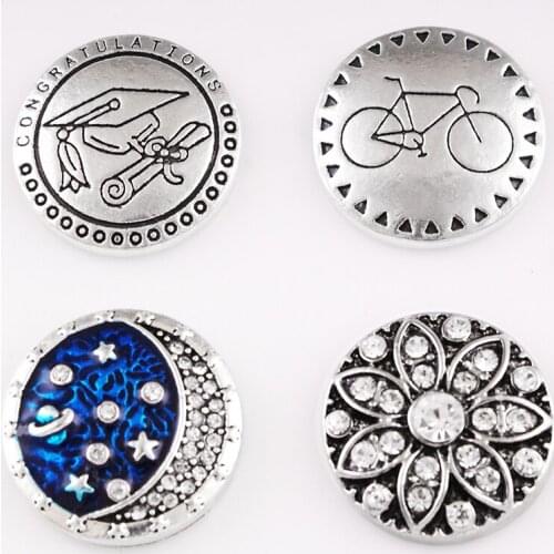 XH7323 MOON bicycle Class of flower 18mm Metal Snap button jewelry DIY