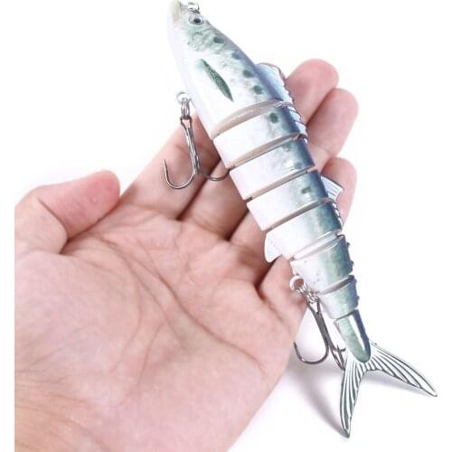 HENGJIA 1pc Jointed Minnow Bait 8segement Hard Plastic Fishing Lure 5colours 17.8cm-38g Artificial Fishing Set