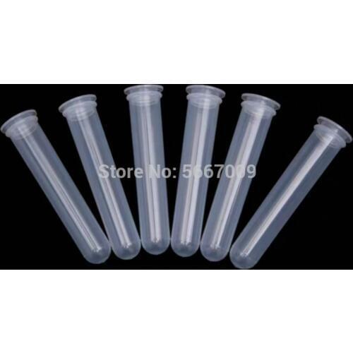 100pcs/lot 15ml Clear Plastic centrifuge tube PP Microcentrifuge Round-bottomed with Flat Socket Cap Test Sample Vials