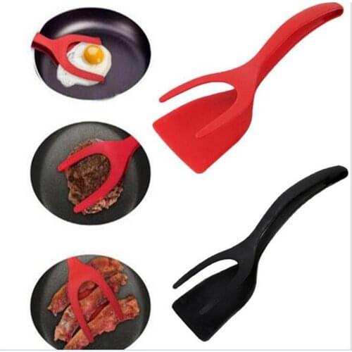 2-in-1 Clip-on Flip Tongs Egg Tongs French Toast Pancakes Egg Tongs Omelet Flip Accessories Kitchen Accessories