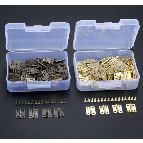 200Pcs 16*13mm Furniture Cabinet Door Hinge Jewelry Wooden Boxes Decorative Hinge Furniture Fittings With Storage Box