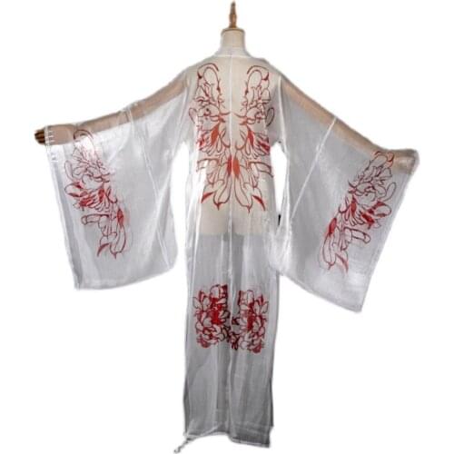 2021 chinese traditional hanfu coat folk dance dress hanfu cloak women girls vintage retro chiffon fairy big sleeve shirt