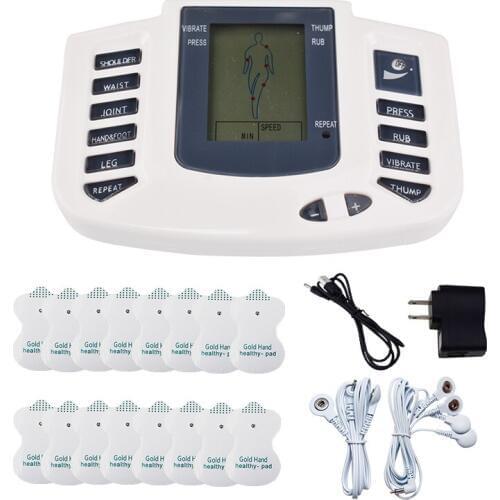 Electrical Muscle Stimulator Massage Tens Acupuncture Therapy Machine Dual Channel Slimming Body Massager 4/8/12 PCS Pads