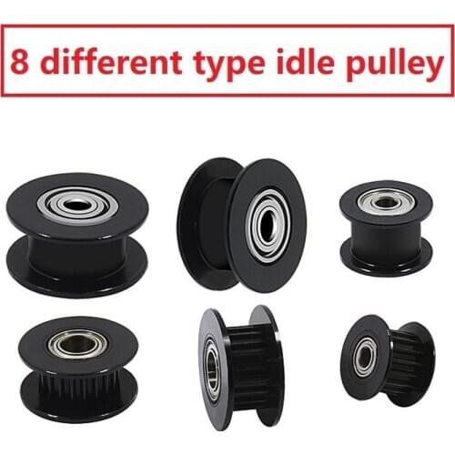 MEGA 5PCS GT2 Idler Pulley 20 Teeth 16 Tooth Bore 3mm 5mm 3D Printer Parts Aluminum 2GT Timing Pulley Belt Width 6mm 10mm Black