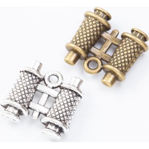 50pcs 16*18mm Vintage bronze Silver color binocle Telescope charms pendant for bracelet earring necklace diy jewelry making