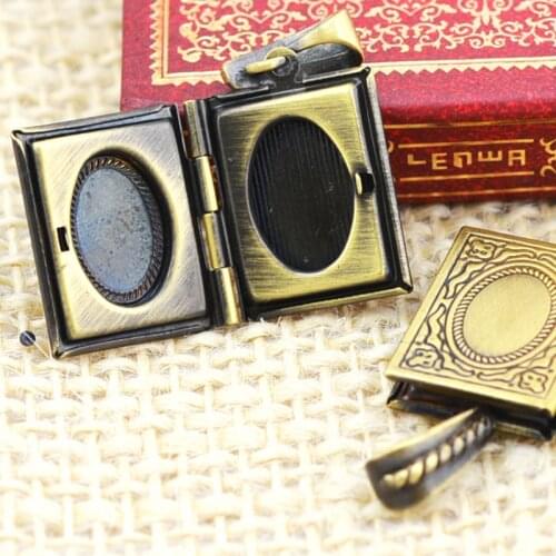 50pcs Antique Bronze Book Charms Locket Pendant 0.90x0.74", Necklace Pendant,Fashion Necklace Pendant #16389