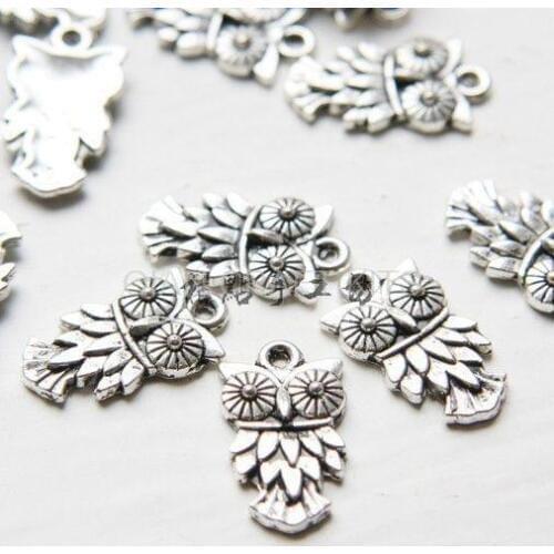 70pcs large owl antique bronze silver zinc alloy pendant charm drops for diy making 69X42mm Vintage Lovely Owl Alloy LM303