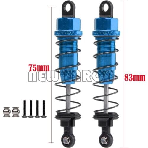 2Pc Aluminum Adjustable 57MM to 75MM Oil Shock Absorber Damper 3mm Shafts For RC Car 1/10 Truck CrawlerTRX4 Axial SCX10 RC4WD