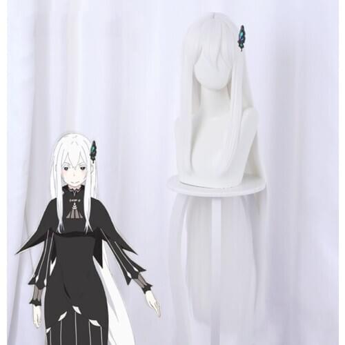 Anime Comic Re ZERO Starting Life in Another World Cosplay Wigs Echidna Cosplay Wig Synthetic Wig White Hairs Cosplay Accessory