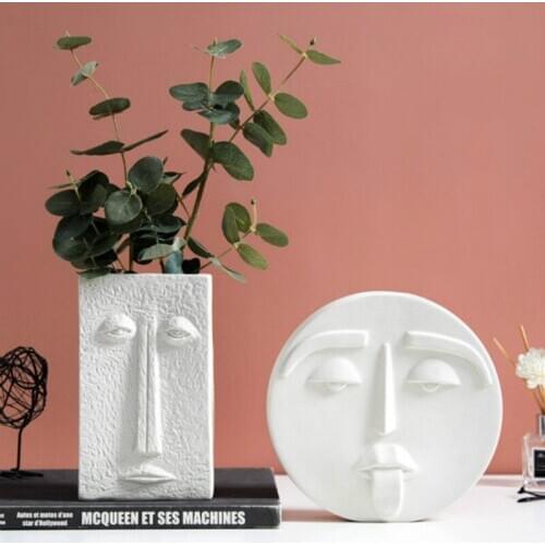 Large Modern Vase Living Room Nordic Creative Unique Ceramics White Vase Table Flower Adornos Salon Home Decoration ED50HP