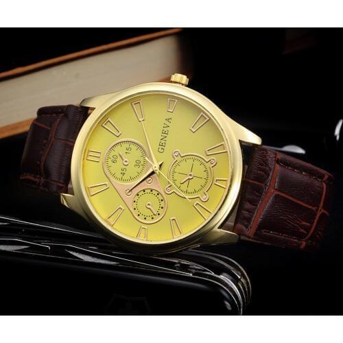 New Geneva Fashion Mens Watch Masculino Relogios PU Leather Retro Quartz Casual Male Clock Erkek Kol Saati