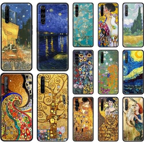 Phone Case For OPPO A9 Realme Reno 6 C3 7 5 X7 X50 Pro 5G XT V3 X3 2020 Silicone Soft Capa Back Cover Art Van Gogh Klimt