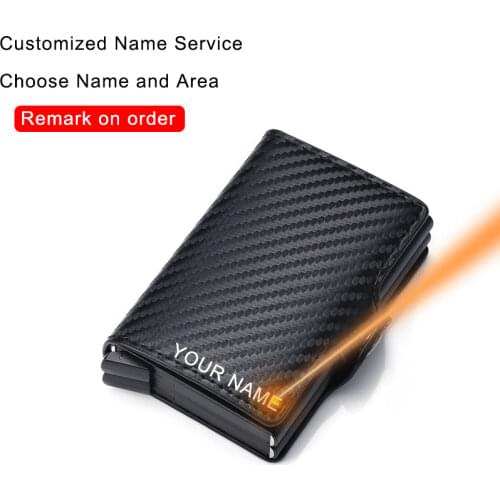 Carbon Fiber Anti Rfid Credit Card Holder Mens Double Cardholder Case Wallet Metal Business Bank Creditcard Minimalist Wallet