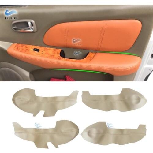 For Hyundai Sonata 2004 2005 2006 2007 2008 Color Beige Microfiber Leather Car Interior Door Armrest Panel Cover Trim