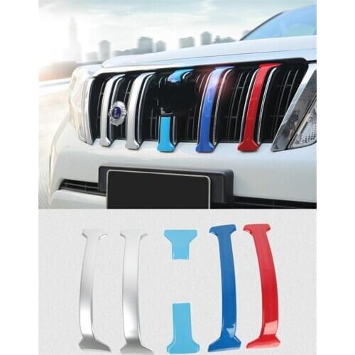 For Toyota Land Cruiser Prado 150 LC150 2018 3 Color Front Grille Cover Trim SUV Styling Accessories Car Decoration 6 pieces