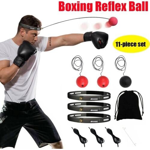 Boxing Reflex Balls Set w/ Headband Effective Working-out Accessories for Punching Speed Reaction Agility Training