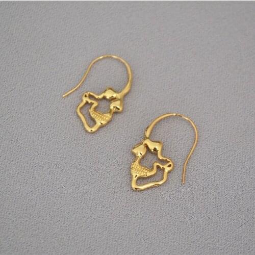 European and American original niche brass skeleton hipster punk temperament earring earrings girl