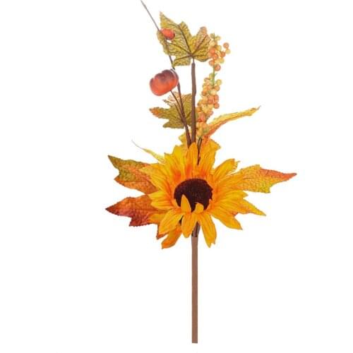 Simulation Plant Artificial Leaves Maple Leaf Bouquet Sunflower Home Floral Autumn Harvest Decor Thanksgiving Flower Arrangement