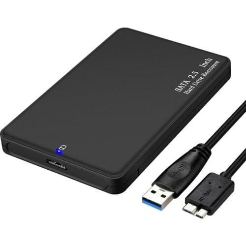 2.5inch USB 3.0 SATA Hd Box HDD Drive External HDD Enclosure Black Case Tool Free 5 Gbps Support UASP for SSD/ 2TB Hard Disk