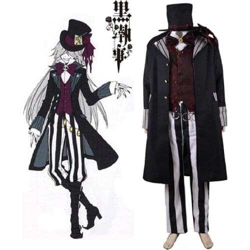 Anime Cos Black Butler under taker Cosplay Costume Set