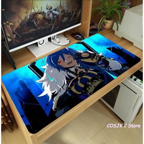 Anime Genshin Impact Kaeya Mouse Pad Thicken Laptop Gaming Mice Mat Desk Keyboard Mat Anti-Slip Playmat Cosplay Decor Xmas Gifts