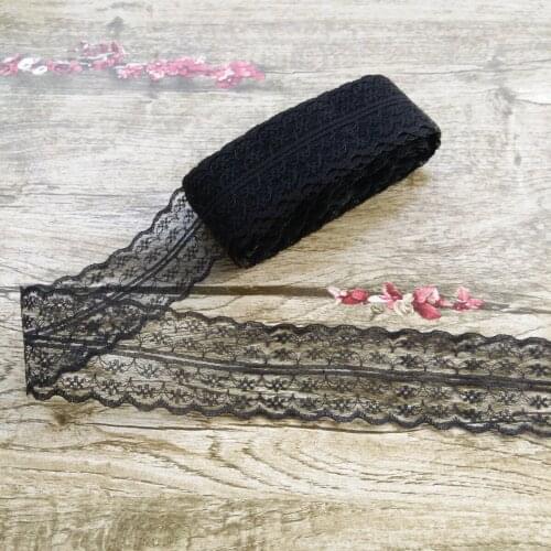 Beautiful! 10 yards 45mm Black net embroidery lace Bilateral DIY jewelry, clothing, wedding, floral accessories