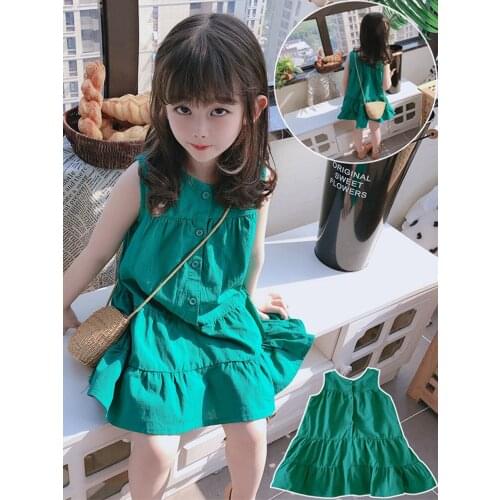 Summer Kids Princess Dress For Girl Children Baby Vestidos Sleeveless Casual Costumes Fashion Clothes Baby Girl Beach Dress