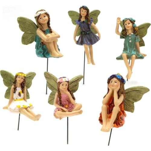 6Pcs/Set Miniature Fairies Figurines Accessories for Outdoor or House Decor Fairy Garden Supplies Decorative Ornaments