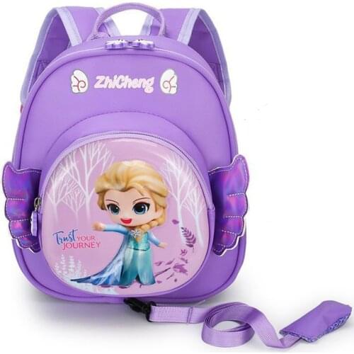 Disney Frozen Elsa Kindergarten Schoolbag Boy Cute Fashion Childrens Backpack Toddler Baby Anti-lost Schoolbag