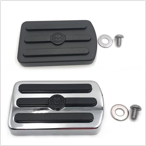 Aftermarket free shipping motorcycle parts Gear Skull Large Brake Pedal Pad For Harley-Davidson 12-17 Dyna FLD Road King FLHR BK
