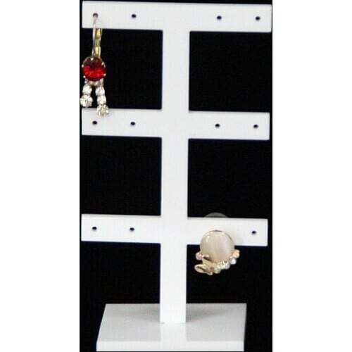5pcs/lot White 12 Holes Acrylic Jewelry Organizer Display Stand for Hanging Earrings