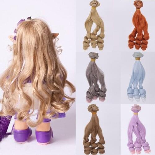 Yelolili SD Ker BJD doll wig hair row modified with high temperature silk DIY screw hair dark doll wig diy material