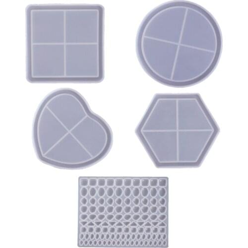 Handmade Mosaic-Coasters for Drinks Resin Casting Molds DIY Round Mosaic-Stone Coaster Silicone Resin Mold Craft Tools