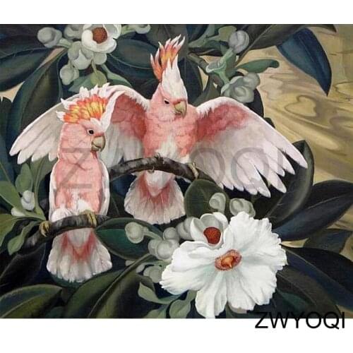 Full Square Diamond mosaic Parrot white rose 5D DIY Diamond painting Cross stitch Magnolia Full Round Diamond embroidery Thrush