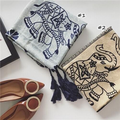 Elephant print tassels foulard viscose Muslim hijab women scarf wraps fashion bandana shawls 10pcs/lot fast shipping hot sale