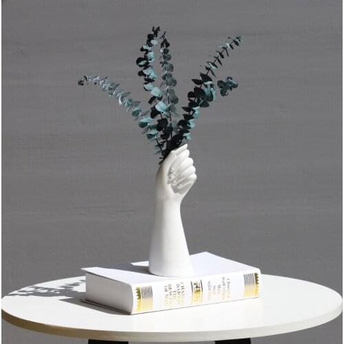 Nordic Creative Ceramics Arm Dried Flower Plant Vase Modern Body Art Arrangement Desktop Vase Living Room Decoration Ornament