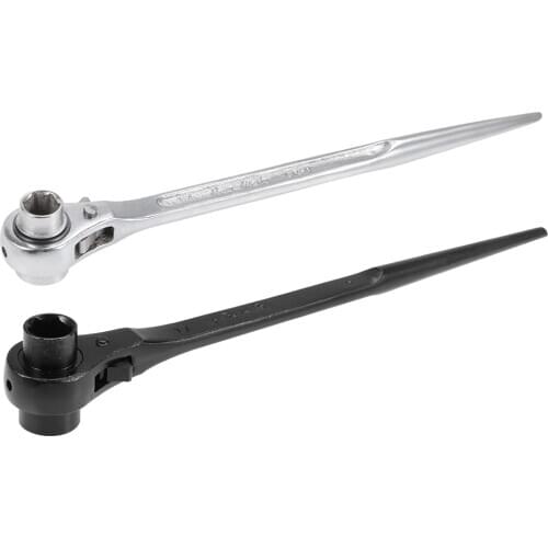 Uxcell 6 Point Dual Socket Spud Ratchet Wrench, Ratcheting Podger Scaffold Spanner