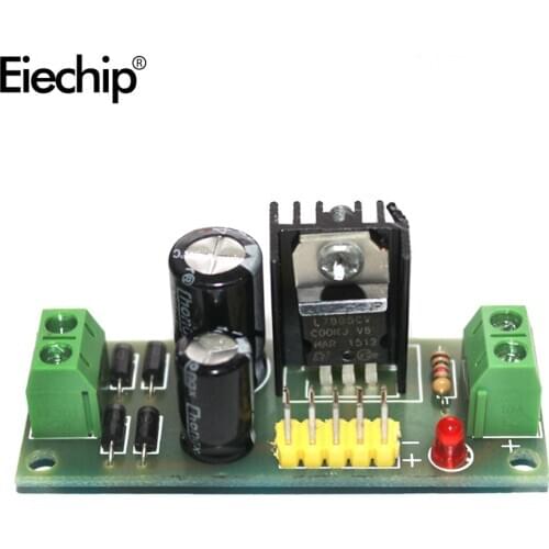 1pcs/lot three-terminal voltage regulator module 12V to 5V 1A regulated power supply module L7805 LM7805 module