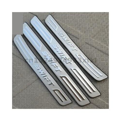 High-quality 304 stainless steel 4pcs/set Scuff Plate/Door Sill pedal fit for Suzuki Swift 2005-2013 Car styling Accessories