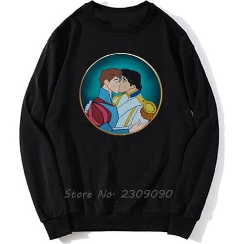 Gay Kiss Lgbt Funny Hoodie Harajuku Men Hip Hop Pullover Fleece Sweatshirts Anime Harajuku