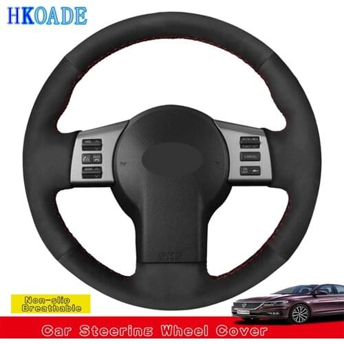 HKOADE Hand-made Black Stylish Non-slip Suede Car Steering Wheel Cover For Nissan 350Z 2003-2009 Infiniti FX FX35 FX45 2003-2008